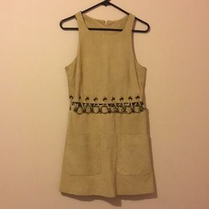 Tan Suede Bohemian Chain Chloe Dress